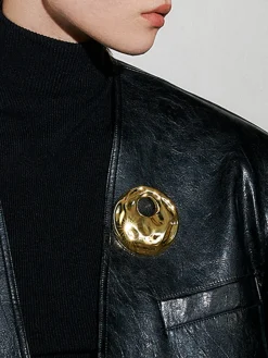 COMMENSE Accessories^Potholes Hollow Hoop Brooch Gold
