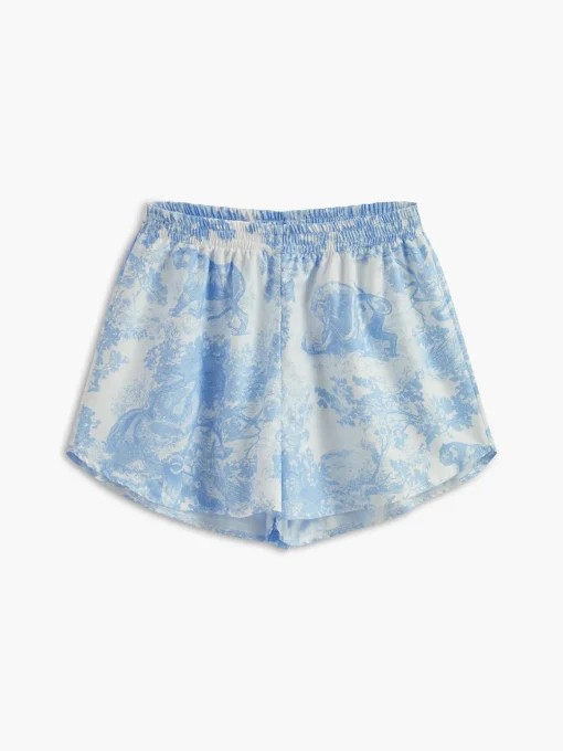 COMMENSE Matching Sets^Print Button Shorts Set Blue