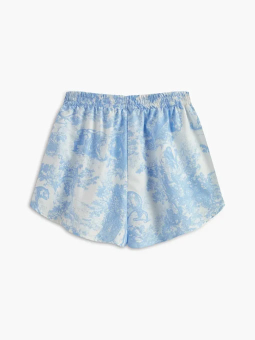 COMMENSE Matching Sets^Print Button Shorts Set Blue