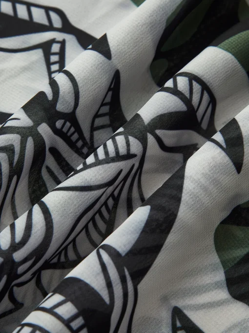 COMMENSE Swimwear|Tops^Print Chiffon Cover Up DarkGreen