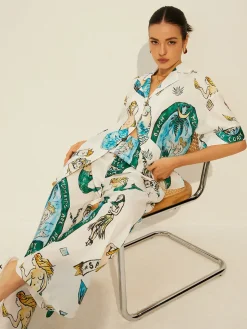 COMMENSE Pants Sets|Matching Sets^Print Pockets Short Sleeve Pants Set Multicolor