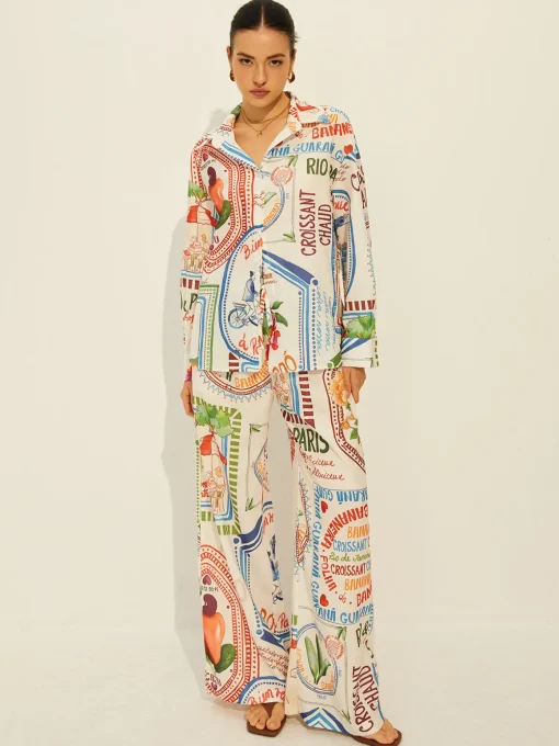 COMMENSE Pants Sets|Matching Sets^Printed Long Sleeve Pants Set Green