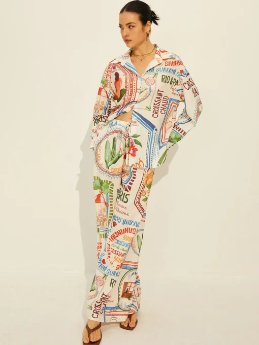 COMMENSE Pants Sets|Matching Sets^Printed Long Sleeve Pants Set Green