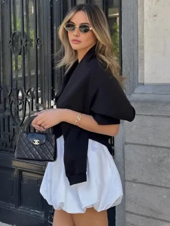 COMMENSE Skirts|Bottoms^Puff Pleated Mini SKirt White