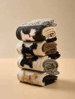 COMMENSE Socks & Tights|Accessories^Puppy Pattern Wool Socks Khaki