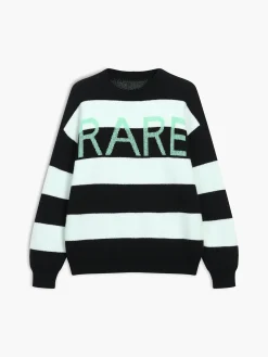 COMMENSE Sweater Tops|Sweaters & Cardigans^Rare Oversized Stripe Sweater White