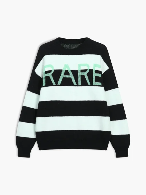 COMMENSE Sweater Tops|Sweaters & Cardigans^Rare Oversized Stripe Sweater White