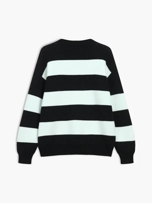 COMMENSE Sweater Tops|Sweaters & Cardigans^Rare Oversized Stripe Sweater White