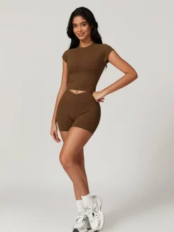 COMMENSE Activewear^Recycled Quick-Drying Active Top DarkBrown
