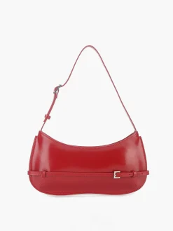 COMMENSE Bags|Accessories^Leather Shoulder Bag Red
