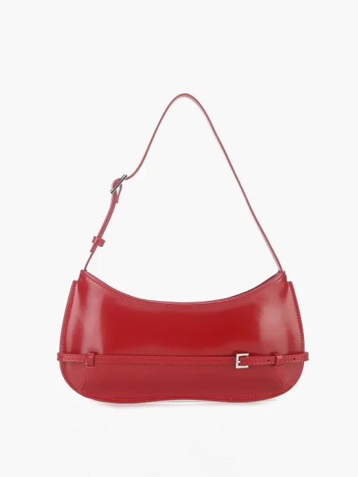 COMMENSE Bags|Accessories^Leather Shoulder Bag Red