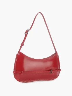 COMMENSE Bags|Accessories^Leather Shoulder Bag Red