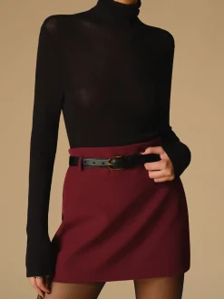 COMMENSE Skirts|Matching Sets^Regular A-Line Mini Skirt Without Belt Burgundy