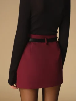COMMENSE Skirts|Matching Sets^Regular A-Line Mini Skirt Without Belt Burgundy