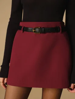 COMMENSE Skirts|Matching Sets^Regular A-Line Mini Skirt Without Belt Burgundy