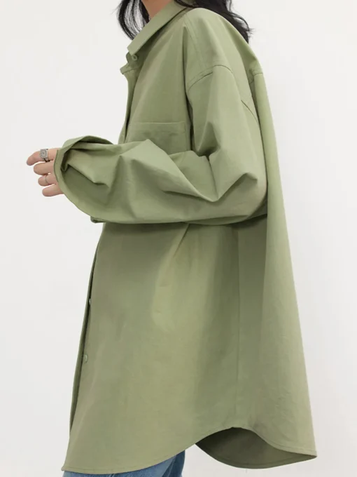 COMMENSE Blouses & Shirts|Tops^Relaxed Oversized Cotton Shirt Pink