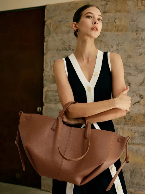 COMMENSE Bags^Retro Large Capacity Dumpling Bag LightBrown