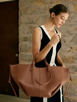 COMMENSE Bags^Retro Large Capacity Dumpling Bag LightBrown