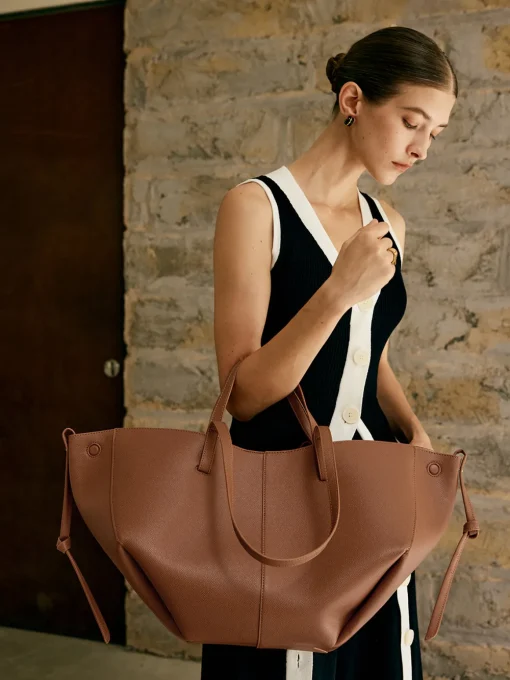 COMMENSE Bags^Retro Large Capacity Dumpling Bag LightBrown