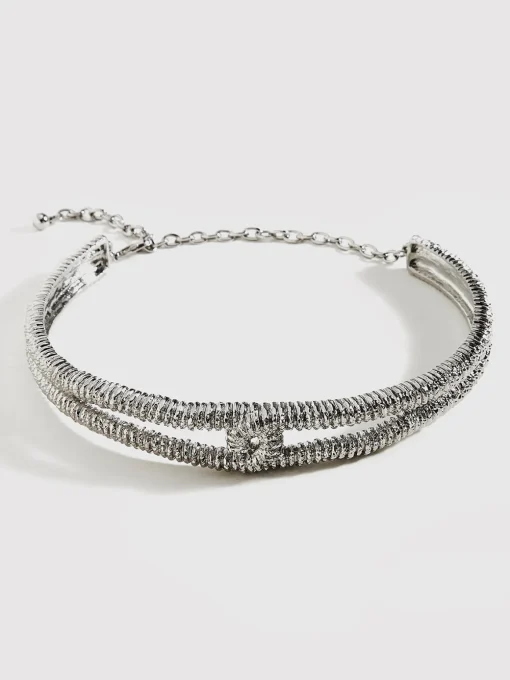 COMMENSE Necklaces|Accessories^Retro Metal Twist Texture Choker Silver