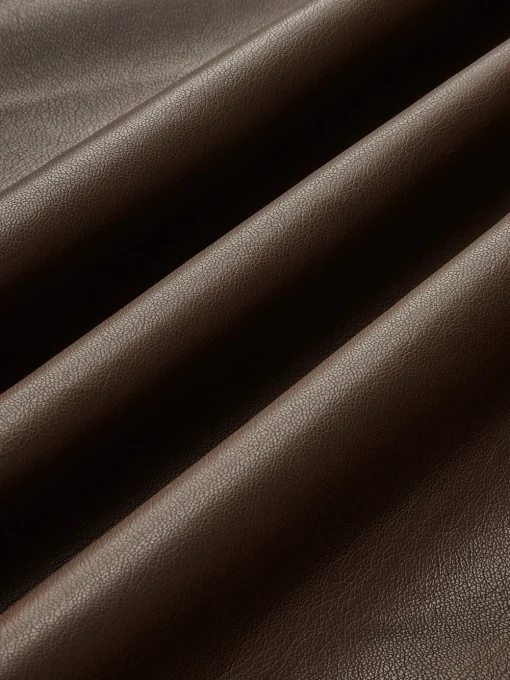 COMMENSE Skirts|Bottoms^Retro Pleated PU Leather Skirt DarkBrown