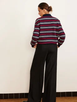 COMMENSE T-shirts|Tops^Retro Striped Polo T-Shirt Multicolor