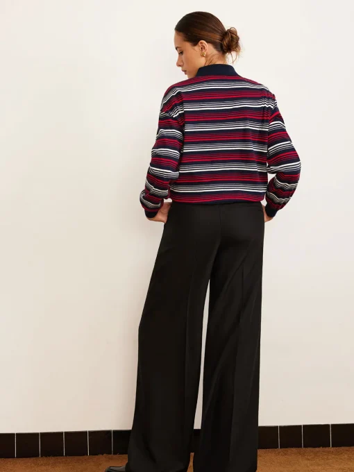 COMMENSE T-shirts|Tops^Retro Striped Polo T-Shirt Multicolor