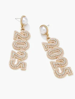 COMMENSE Earrings|Accessories^Rhinestone 2025 New Year Drop Earrings Gold