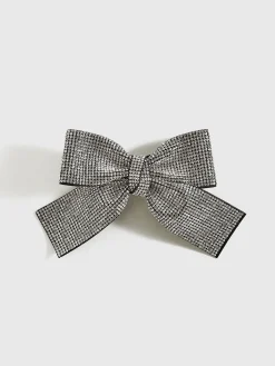 COMMENSE Hair Claws & Hats|Accessories^Rhinestone Bow Hair Clip Silver