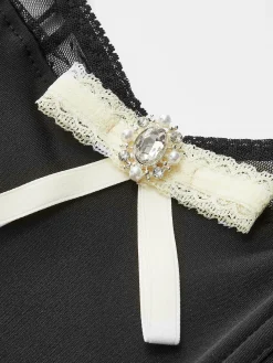 COMMENSE Tank Tops & Camis|Tops^Rhinestone Bow Petite Cami Top Black