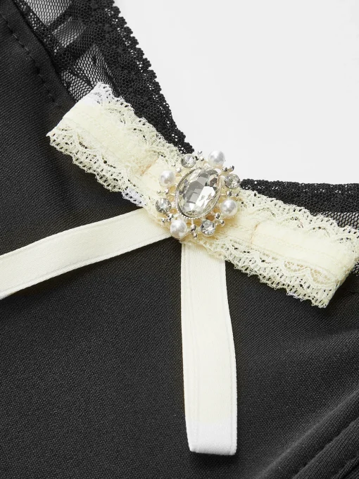 COMMENSE Tank Tops & Camis|Tops^Rhinestone Bow Petite Cami Top Black