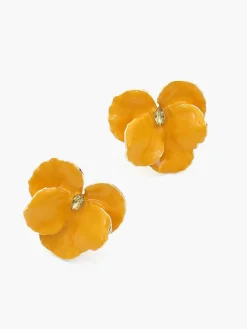 COMMENSE Earrings|Accessories^Rhinestone Decor Flower Earrings Yellow
