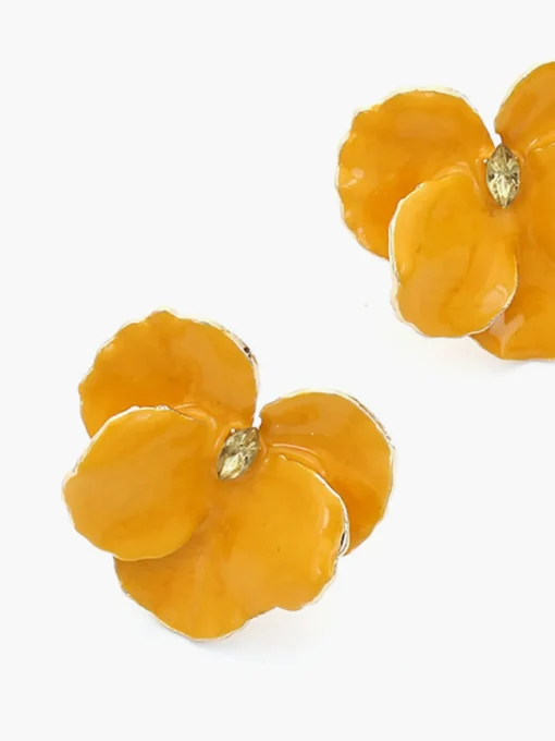 COMMENSE Earrings|Accessories^Rhinestone Decor Flower Earrings Yellow