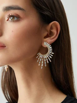 COMMENSE Earrings|Accessories^Rhinestones Sunshine Earrings White