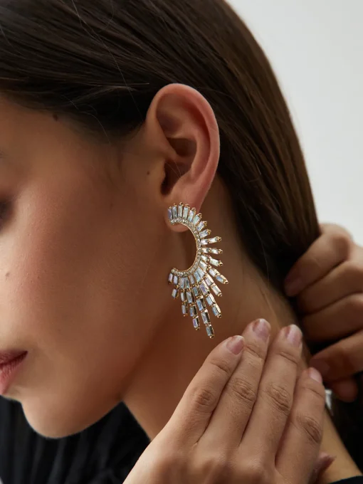COMMENSE Earrings|Accessories^Rhinestones Sunshine Earrings White