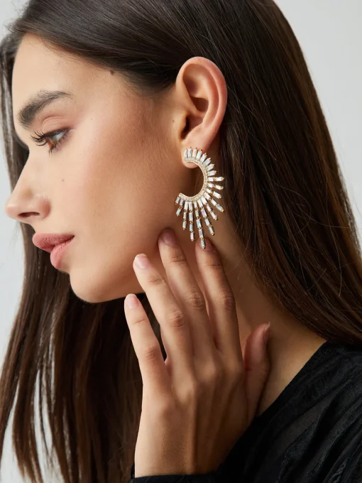 COMMENSE Earrings|Accessories^Rhinestones Sunshine Earrings White