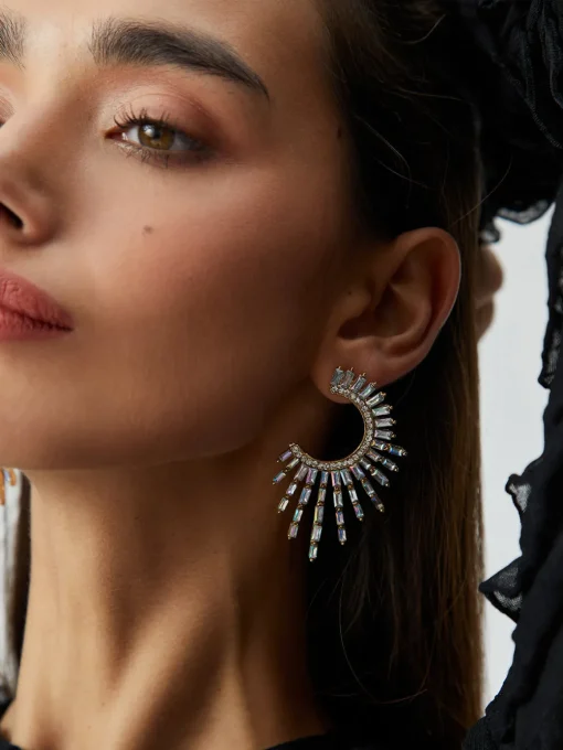 COMMENSE Earrings|Accessories^Rhinestones Sunshine Earrings White