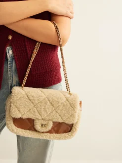 COMMENSE Bags|Accessories^Rhombic Plush Small Pillow Bag Brown