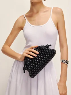 COMMENSE Bags|Accessories^Rhombus Clutch & Shoulder Dumpling Bag Black