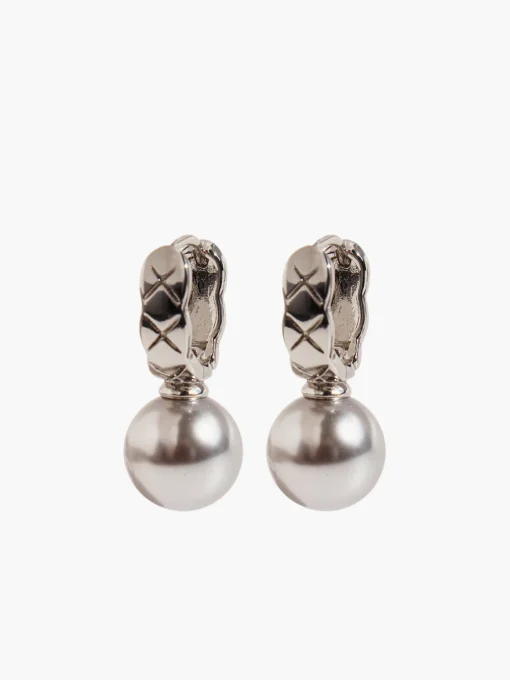 COMMENSE Earrings|Accessories^Rhombus U-Shaped Earrings Silver