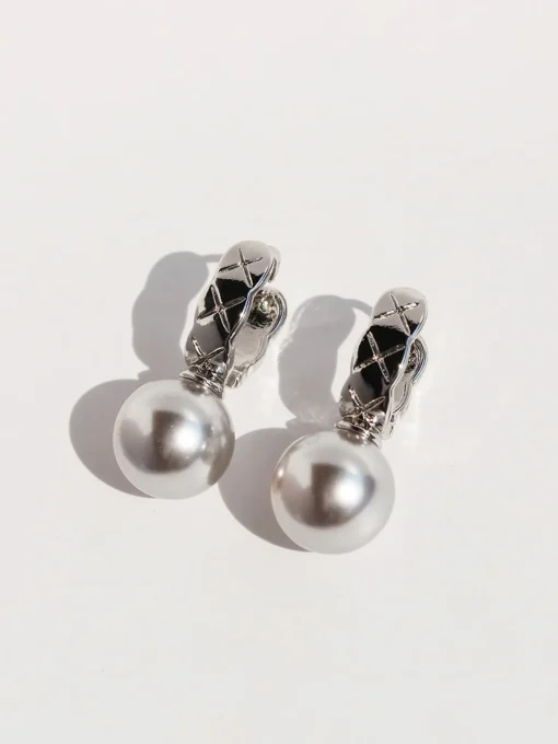 COMMENSE Earrings|Accessories^Rhombus U-Shaped Earrings Silver