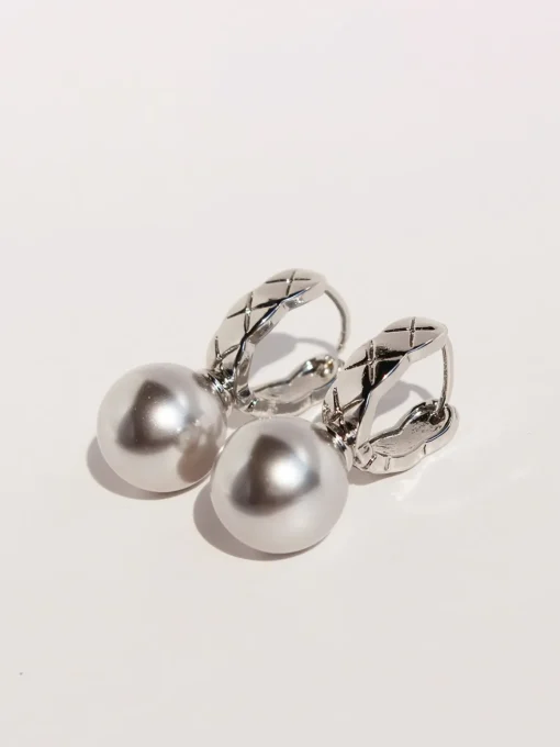 COMMENSE Earrings|Accessories^Rhombus U-Shaped Earrings Silver