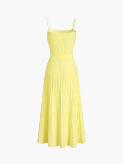 COMMENSE Sweater Dresses|Sweater Dresses^Rib Midi Sundress Yellow