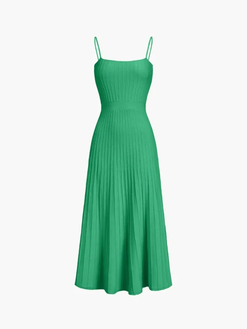 COMMENSE Sweater Dresses|Sweater Dresses^Rib Midi Sundress Yellow