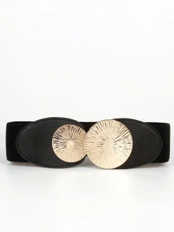 COMMENSE Belts & Chain|Accessories^Ripple Circle Elastic Belt Black