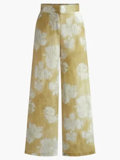 COMMENSE Pants|Bottoms^Romance Floral Printed Straight Pants Apricot