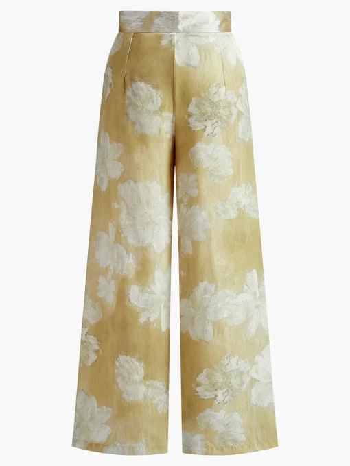 COMMENSE Pants|Bottoms^Romance Floral Printed Straight Pants Apricot