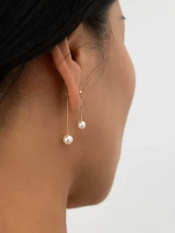 COMMENSE Earrings|Accessories^Romance Pearl Pendant Earrings Gold