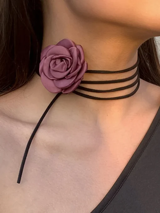 COMMENSE Necklaces|Accessories^Rosette Bud Choker Necklace Black