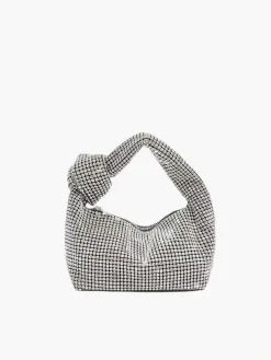 COMMENSE Bags|Accessories^Rounded Rhinestone Knotted Bag Silver